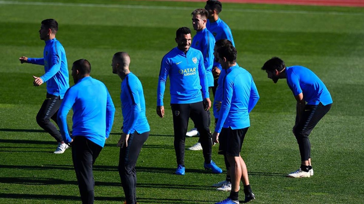Boca Juniors completa su primer entrenamiento en Madrid