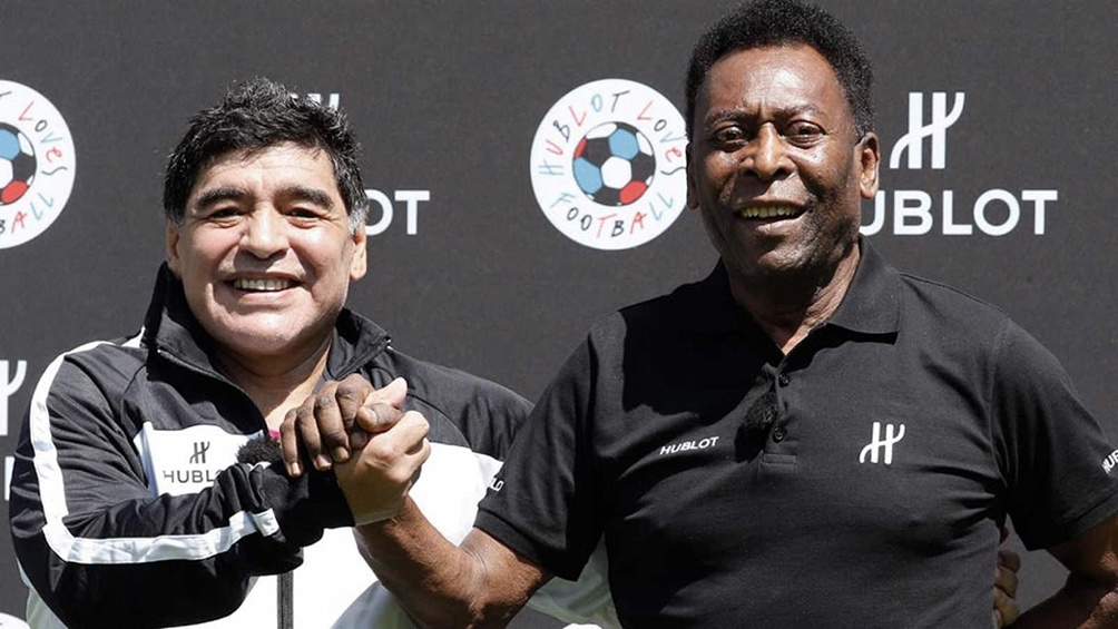 Pelé le desea una rápida recuperación a Maradona tras su operación