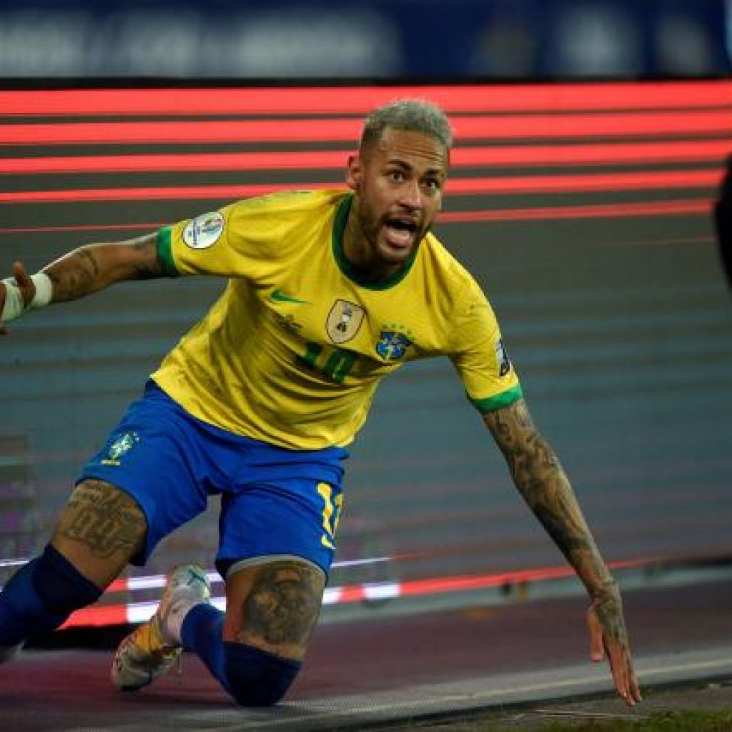 Neymar durante un juego de Copa América 