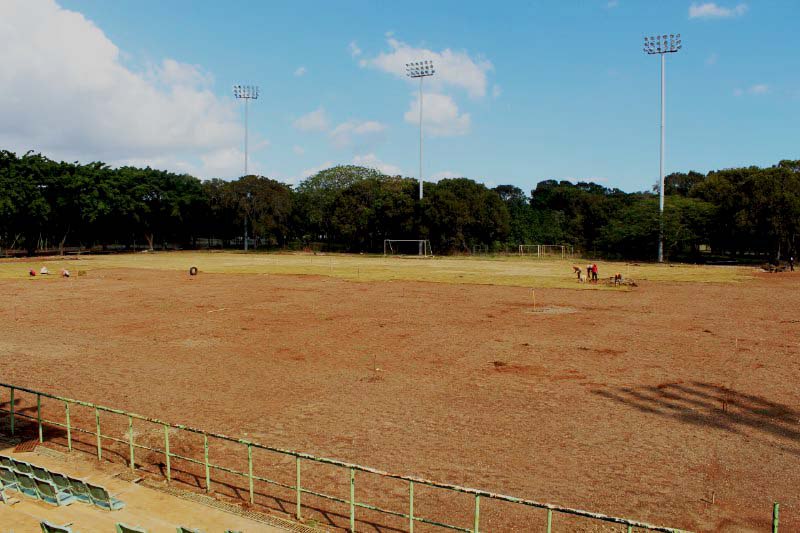 Trabajan el terreno del estadio de fútbol en Parque del Este; Plantan grama