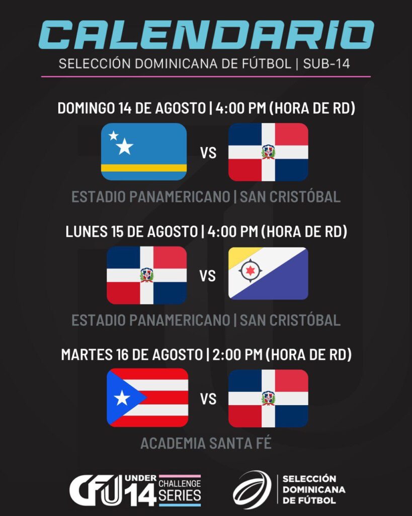 Este es el calendario de juegos de la Sedofútbol Sub-14 en el Campeonato de la CFU Sub-14 Challenge Series 2022