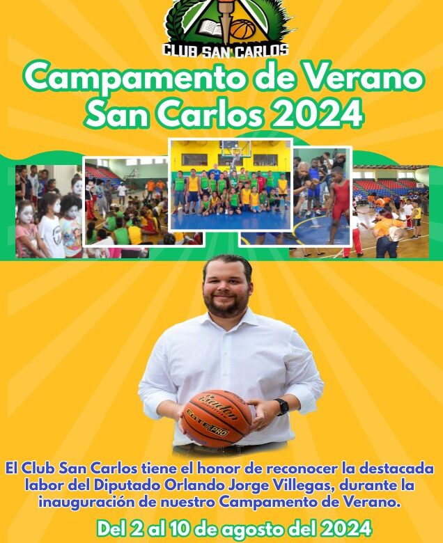 Club San Carlos reconocerá al diputado Orlando Jorge Villegas durante Campamento de Verano