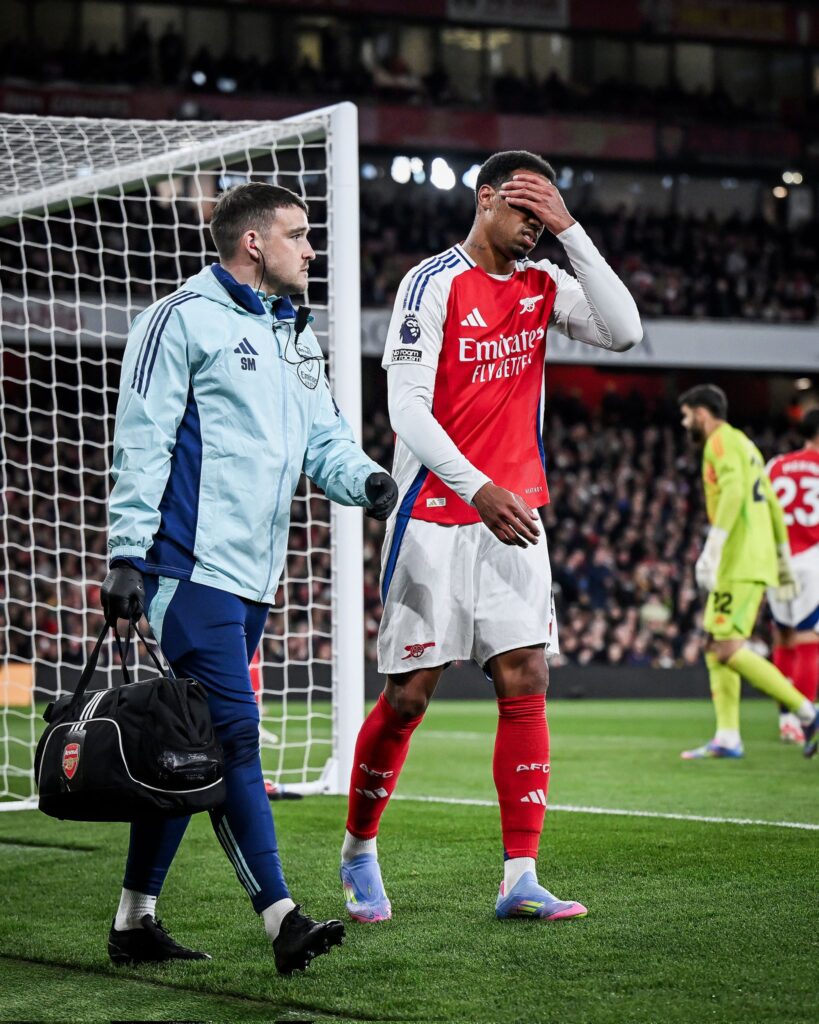 Gabriel, de Arsenal, se lesiona una semana antes del partido ante Real Madrid en la Champions