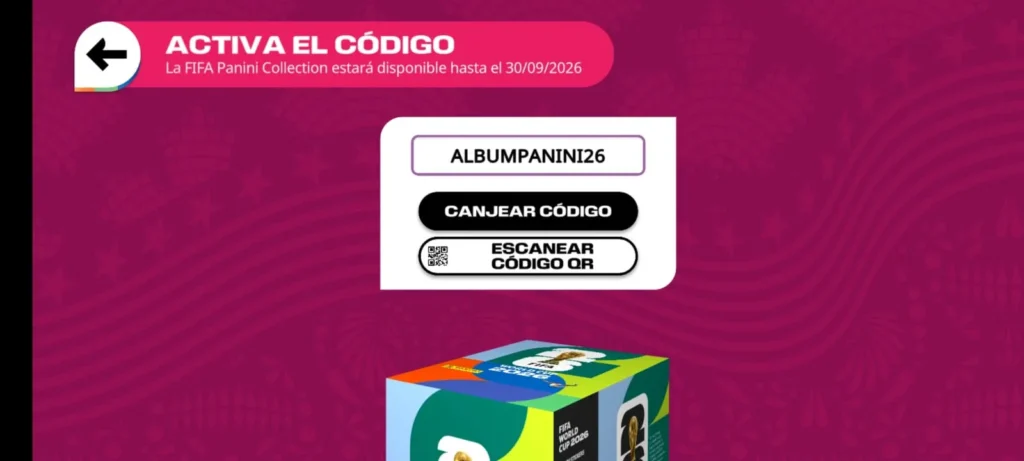 Cdigos lbum virtual Panini del Mundial 2026 para sobres gratis