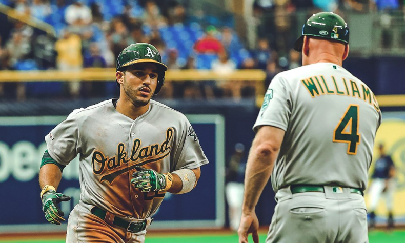 Dominicano Ramón Laureano conectó su primer grand slam en Grandes Ligas en victoria de Oakland sobre Rays