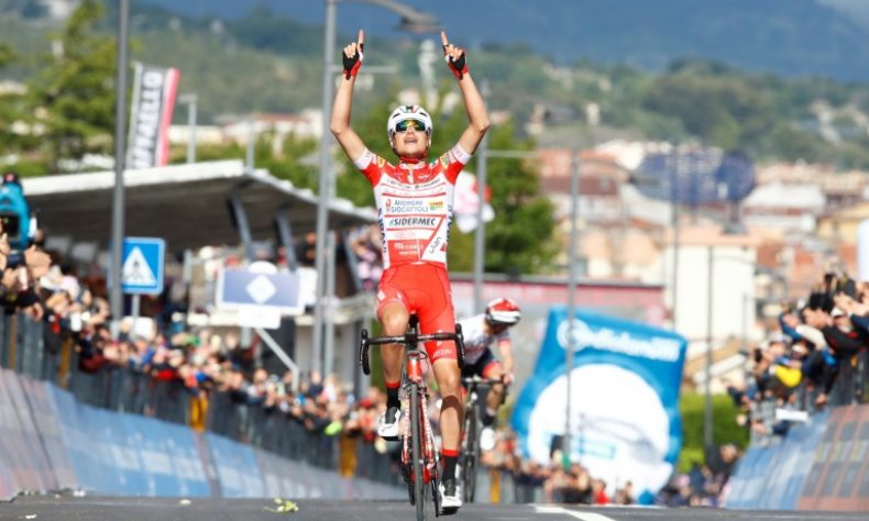 Ciclista Fausto Masnada gana la sexta etapa del Giro de Italia 2019